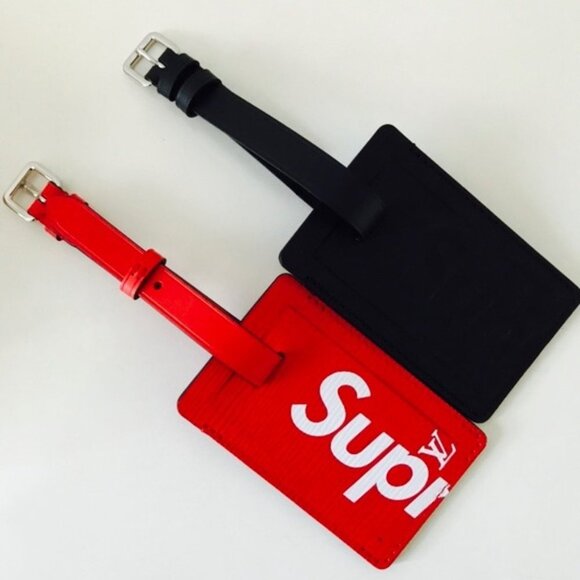 Louis Vuitton x Supreme LIMITED EDITION Black Epi Leather Luggage Tag Hypebeast - Picture 6 of 15
